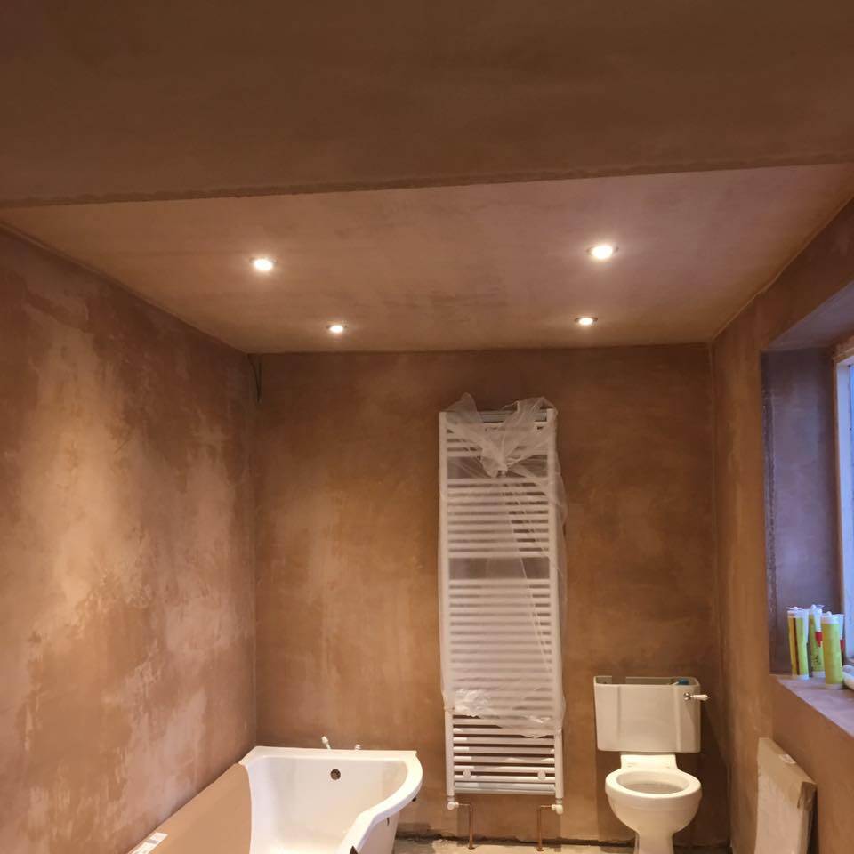 bathroom plastering project